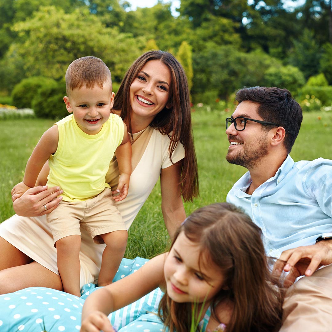 Happy family at the park